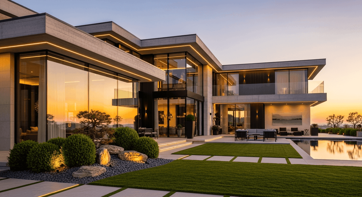 Maison moderne avec jardin